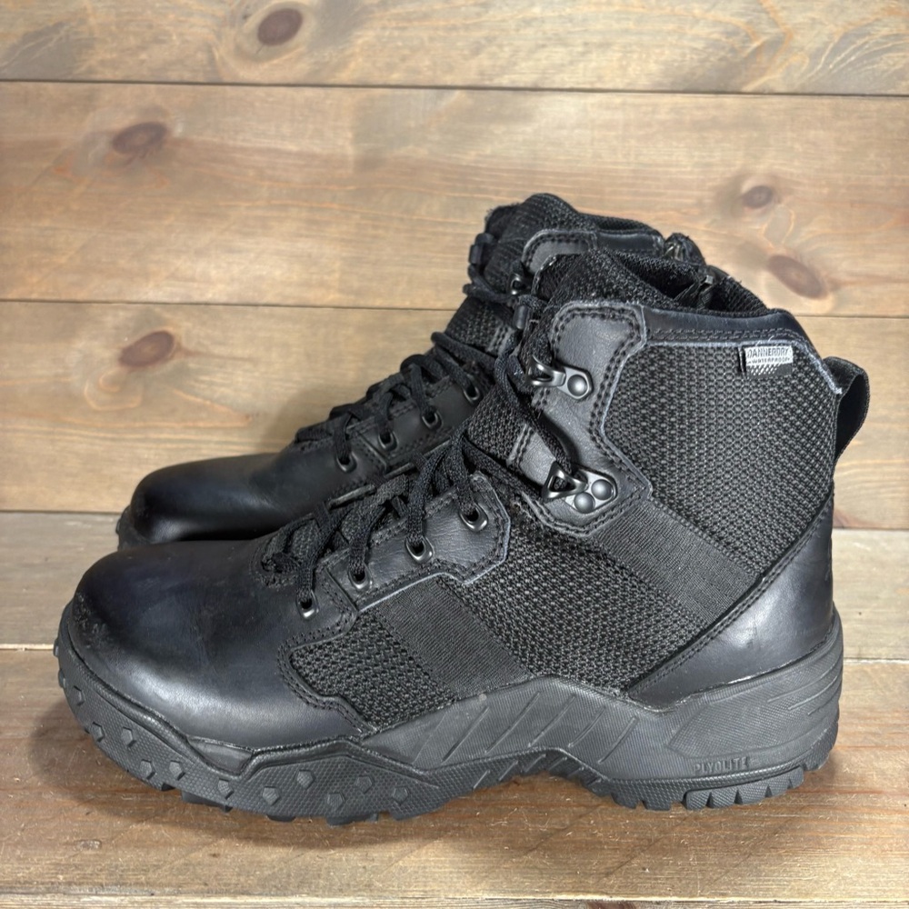 danner scorch side zip mens size 9.5 shoes black leather combat tactical boots